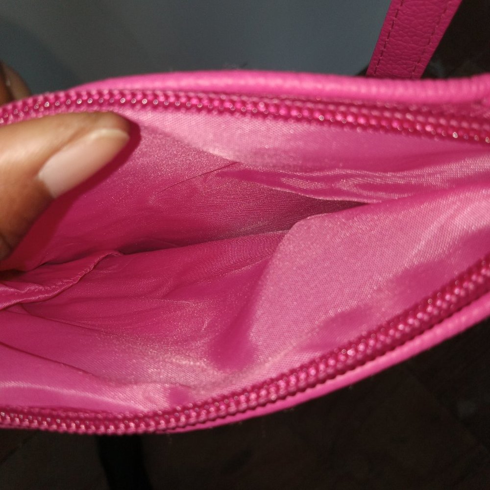 Vintage Leather hot pink single strap handbag - Picture 6 of 6